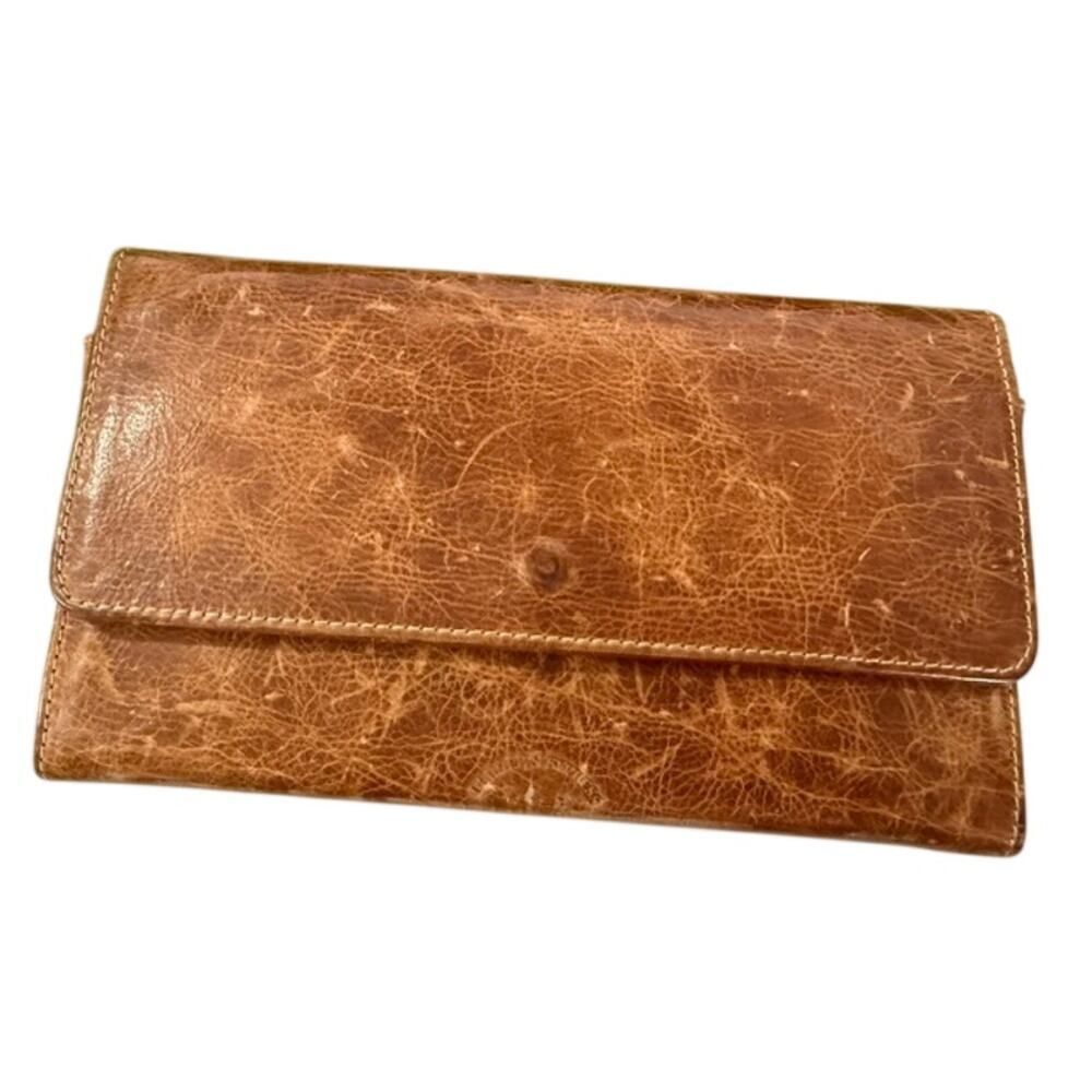 Durkee’s Express Leather Passport Holder Travel Organizer Carmel Brown Vintage